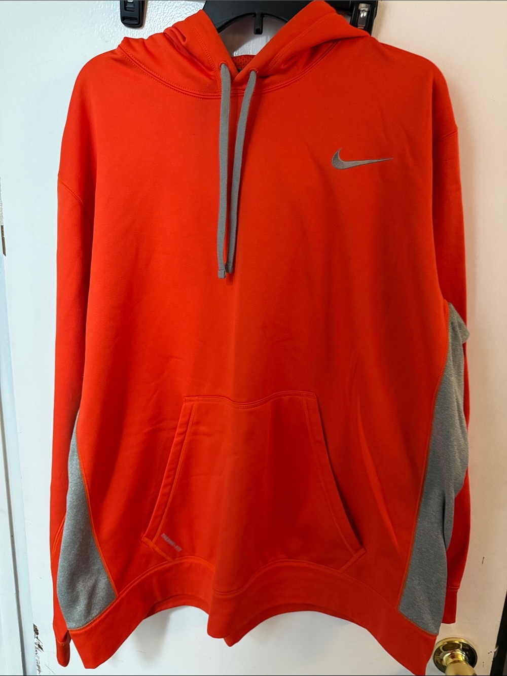 Nike Men’s Orange Pullover Hoodie with Gray Accents